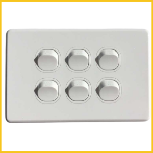 30516NLS Horiztonal 6 Gang Light Switch 10Amp 250V